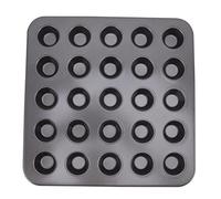 Mtlavishness Mini moldes antiadherentes para magdalenas, moldes para hornear de acero al carbono de primera calidad con revestimiento de PTFE para una fácil liberación, perfectos (25 Grids)