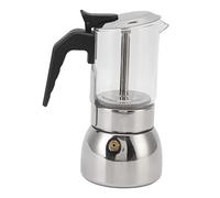 Mtlavishness Moka Pot Italiana con Cuerpo de Vidrio Base de Acero Inoxidable Clásica de Sabor Italiano para Estufas de Gas Eléctricas de Inducción Regalo Ideal para Amantes del (200ML)