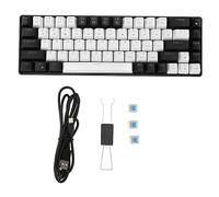 Mtlavishness MTLAVISH 68 Clave Mecánico Teclado RGB Light Double Color Keyboard para la Barra de Internet Dormitorio de Inicio (Blanco Negro)