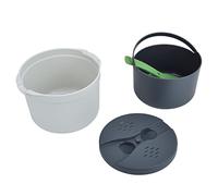 Mtlavishness Olla Arrocera para Microondas 2L Material PP De Grado Alimenticio Arrocera con Tapa De Cuchara De Arroz Colador Olla Al Vapor para Cocina Familiar e Naranja (verde)