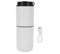 Mtlavishness- portátil de 350ML, molinillo pequeño, taza de café semiautomática integrada, color blanco (Blanca)