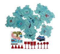 Mtlavishness Puzzle Car Toy Coche eléctrico Tema Marino DIY Puzzle Tracks Juguete Educativo para niños a Partir de 3 años para Mejorar Las Habilidades de Pensamiento y motricidad
