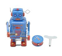 Mtlavishness Robot de batería con Mecanismo de Reloj, Juguete de hojalata de Metal, Robot de Cuerda con Marcha arrastrada y acción de Tocar el Tambor, Vintage, Hecho a Mano,