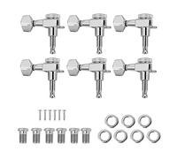 Mtlavishness - Seis clavijas para guitarra eléctrica y acústica, resistentes, duraderas y resistentes al desgaste, con una relación de transmisión de 1:18 y tornillos de montaje (Plata)