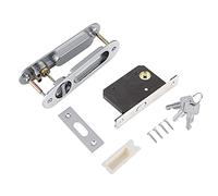 Mtlavishness Sliding Handle Theft With Keys For Barn Wood Furniture Hardware Gold High Grade Zinc Alloy Construction Electroplating Finish And Oil Suitable For 35 45mm Door (Brushed Silver)