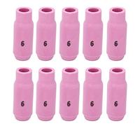 Mtlavishness Taza de soldadura TIG 10N48 6# Juego de accesorios de boquilla de cerámica 10 piezas para antorcha WP17 18 26 Material cerámico de alúmina resistente al calor para