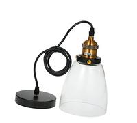 Mtlavishness Tomshine Lámpara colgante de cristal Vintage E27 Base de bombilla Diseño compacto simple para restaurante Sala de estar Cafetería Dormitorio Huella compacta de PVC