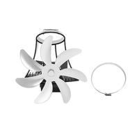 Mtlavishness Ventilador de estufa de leña Ventilador silencioso alimentado por calor de 7 aspas para una distribución uniforme del calor en el tubo de la chimenea con soporte (Plata)