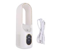 Mtlavishness Ventilador sin aspas para escritorio, 6 velocidades, ventilador de enfriamiento silencioso para mesa sin aspas con luz LED de 5 colores y temporizador, tecnología de