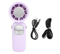 Mtlavishness Ventilador turbo portátil de mano con 100 engranajes Tecnología de enfriamiento por hielo Diseño plegable para colgar en el cuello Pantalla LED Tamaño mini liviano (Púrpura)
