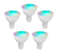 Mtlavishness WiFi Bombilla inteligente RGB+W+C Bombilla LED 5W GU10 Luz regulable Aplicación de teléfono Control remoto Compatible con Alexa Home Tmall Elf para control de voz (5)