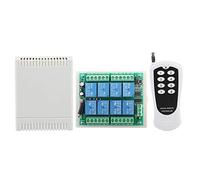 MTLAVISHS Multifunción 8 videas Aprendizaje de control remoto Interruptor de control inalámbrico Reemplazo del receptor del interruptor de relé inalámbrico con un rendimiento