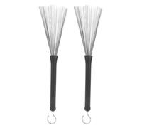 MtlaVishy 2 PCS Percusiones de jazz retráctiles Pepitas de tambor de goma y alambre de acero inoxidable ideal para tambores de jazz con cepillo de metal antihorada y longitud