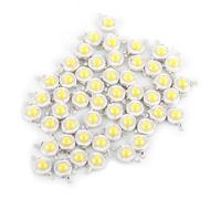 MtlaVishy 50pcs SMD 1W Lámpara LED BOLB Beads Chip Alta luminancia Baja Consumo Consumo de energía Hifre de energía para la vida útil para la exposición de estudio en el hogar (Blanco cálido)