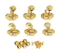 MtlaVishy 6pcs Cadena de guitarra Peg Metal Tuner Key Machine Kit Ideal para guitarras acústicas y eléctricas que ofrecen un diseño exquisito de ajuste rápido y preciso y una (Gold)