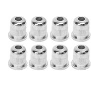 Mtlavishy 8 PCS Cadena de guitarra Ferrule de aleación compacto a través de la hebilla del cuerpo para un reemplazo excelente para todas las guitarras y bajos con apariencia (Plata)