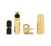 Mtlavishy Alto Sax Boquilla Kit Metal No 7 Tamaño con cojines de tapa Ligatura de latón profesional para un mayor control de tono y rendimiento (Eslogan No. 7)