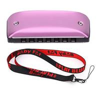 Mtlavishy armónica 7 agujeros mini blues órgano para estudiantes y adultos principiantes jugando en cualquier momento en cualquier lugar de magnalium y abdominales con un diseño (D tecla D)