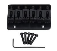 MtlaVishy Black 6 cuerdas Guitarra fija Puente de silla de montar Hardtail Top cargador de hierro El reemplazo de puente de la silla de silla Mejora la entonación y la apariencia (Black)