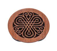 Mtlavishy Cubierta de agujeros de sonido de madera de caoba para eq guitarras populares acústicas reduce la retroalimentación no deseada y protege el orificio de sonido ideal para (7)