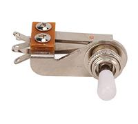 Mtlavishy de 3 vías Interruptor de alternancia en forma de L Electric Guitar Selector Camé de metal de tapa amarilla de crema para control de tonos en guitarras eléctricas (Sombrero blanco)