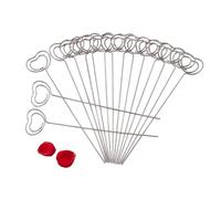 MtlaVishy de 50 Piezas Silver Metal DIY Craft Photo Picture Memo Note Clip Clips ANDE Love Heart Round and Star Formes Ideal para Decoraciones en la Escuela y el Centro Comercial (Estilo del corazón)