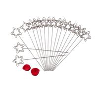 MtlaVishy de 50 Piezas Silver Metal DIY Craft Photo Picture Memo Note Clip Clips ANDE Love Heart Round and Star Formes Ideal para Decoraciones en la Escuela y el Centro Comercial (Forma de la