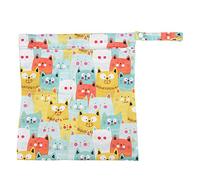 Mtlavishy de tela bolso de pañales patrón de dibujos animados con cremallera simple para pañales colgantes gato (Gatos coloridos)