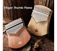 MtlaVishy Hluru 17 Key Finger pulgar Piano Instrumento musical de madera maciza portátil para niños Adultos y principiantes Madera Durable Portable fácil de aprender Viene con