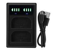 MTLAVISHY Micro Typec Cámara de Doble Puerto Pantalla de Doble Pantalla Cargador de Muelle Dual para la batería de cámara LP E6 E6N Mini portátil Mini Puede Cargar Dos baterías
