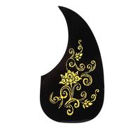 MtlaVishy Patrón de oro Pickguard de guitarra Eleve su aspecto de guitarra defender desde cero para una guitarra acústica hecha de material de PVC premium auto adhesivo fácil de (Patrón de oro)