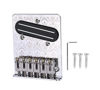 Mtlavishy Patrón de plata de patrón Roller TL Guitar Puente de guitarra con recogida y llave de riel dual para guitarristas ideales para mejorar el rendimiento de la guitar (Wisteria)