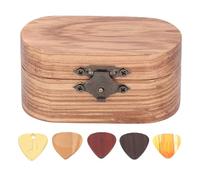 Mtlavishy Zebra Wood Pick and Box Set Exquisito almacenamiento decorativo de almacenamiento con cerradura y bisagra adecuada para varios instrumentos de cuerda, como el bajo de