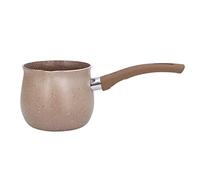 Mtlavismo calentador de café de un solo mango Hoilero hirviendo no halcón escalado de aluminio mótula de leche de aluminio para calentar leche té de chocolate de café con 10 cm de (Marrón)