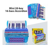 Mtlavísy mini 20 clave 16 acordeón bajo de material ABS con correa duradera ideal para actuaciones escénicas para principiantes y práctica en el hogar color amarillo o azul 25 12 (Azul)