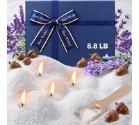 MTLEE Vela perlada de 4 kg/3,968.9 g, regalos de graduación 2026, kit de velas perfumadas de arena con aroma a roble lavanda, incluye 200 mechas, caja de regalo de lazo, cuchara de cera perlada