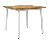 mtlskopl Mesa de comedor cuadrada 90 x 90 x 75 cm, madera maciza de acacia | Mesa de cocina compacta para comedor y sala de estar, elegante madera de acacia combinada con estructura de acero resistente