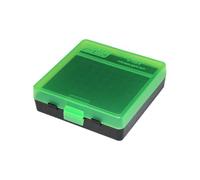 MTM 100 Round Flip-Top Ammo Box 380/9MM Cal (Clear Green/Black)