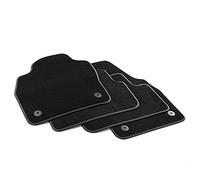 MTM PRO-7528 Alfombrillas para Volkswagen Polo VI 2017 , , Skoda Fabia 2021 , a Medida en Terciopelo de Nylon, Bordes de Similcuero y Pespunte Dobles Cromada