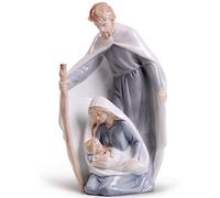 MTME Figuras de porcelana de la Sagrada Familia, Belén, estatuas esculpidas para decoración del hogar.