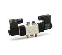 MTMXALBBR Válvula solenoide neumática 4V220-08, aire, 5 vías, 2 posiciones, bobina de 1/4", aleación interna leisurely(DC 12V,With-10mm-Fitting)