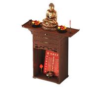 MTNBHH Estante de Altar de bambú Moderno con cajón de Almacenamiento, gabinete Compacto de Santuario Fengshui for decoración de meditación en el hogar.(80cm)