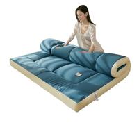 MTNBHH Thickened Japanese Floor Bed Futon Mattress, Skin-Friendly Washable Fabric, Thermal Insulation, Foldable for Camping, Guest Rooms, Multiple Sizes(Blue,180x200cm)