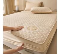 MTNBHH Waterproof Mattress Protector for The Elderly and Women, TPU Leakproof Fitted Cover with Deep Pocket 5-30cm, Breathable & Noiseless, Machine Wash,No Pillowcase(Khaki,200 * 220cm)