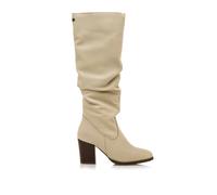 MTNG Botas de tacón Mujer Botas de tacón Jolie 59804 Mujer | De Piel, con Interior Piel, caña Alta y Punta Redonda | Botas de tacón Casual | Cierre con Cremallera | 58610 | Hielo