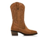 MTNG Botas de tacón Mujer Botas de tacón TEO 58964 Mujer | De Piel, con Interior Piel y Punta Redonda | Botas de tacón Casual | sin Cierre-Abiertos | 58669 | Stone