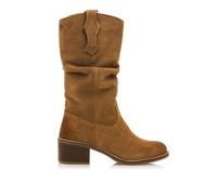 MTNG Botas Planas Mujer Botas Planas Frontier 59798 Mujer | De Piel, con Interior Piel, caña Alta y Punta Redonda | Botas Planas Casual | Cierre con Cremallera | 58602 | Marron