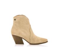 MTNG Botines de tacón Mujer Botines de tacón Missouri 59743 Mujer | De Piel, con Interior Piel, caña Baja y Punta Afilada | Botines de tacón Casual | Cierre con Cremallera | 57389 | Beige