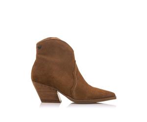 MTNG Botines de tacón Mujer Botines de tacón Missouri 59743 Mujer | De Piel, con Interior Piel, caña Baja y Punta Afilada | Botines de tacón Casual | Cierre con Cremallera | 57388 | Marron