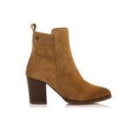 MTNG Botines de tacón Mujer Botines de tacón Jolie 59807 Mujer | De Piel, con Interior Piel, caña Baja y Punta Redonda | Botines de tacón Casual | Cierre con Cremallera | 58613 | Avellana